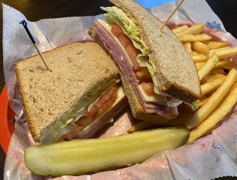 Ham and Cheese sandwich with fries